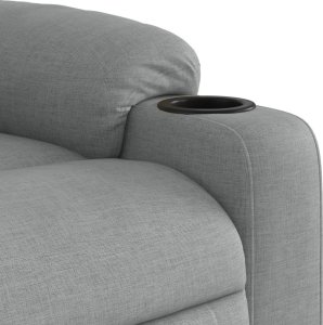 vidaXL Elektryczny fotel rozkładany, jasnoszary, obity tkaniną 10