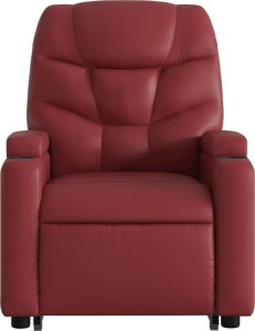 vidaXL Podnoszony fotel masujący, rozkładany, winna czerwień 8