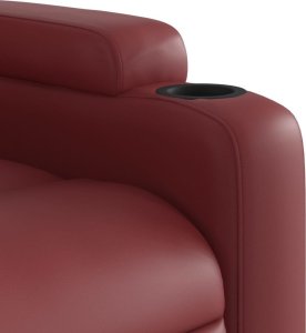 vidaXL Podnoszony fotel masujący, rozkładany, winna czerwień 10