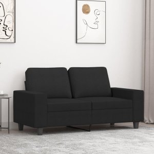 vidaXL Sofa 2-osobowa, czarna, 120 cm, tapicerowana tkaniną Lumarko! 1