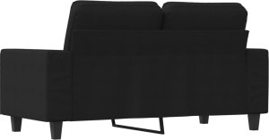 vidaXL Sofa 2-osobowa, czarna, 120 cm, tapicerowana tkaniną 5