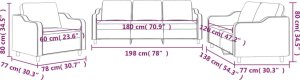 vidaXL vidaXL 3-częściowy komplet wypoczynkowy, obity tkaniną, jasnoszary 8