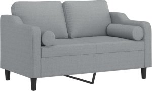 vidaXL 2-osobowa sofa z poduszkami, jasnoszara, 120 cm, tkanina 3