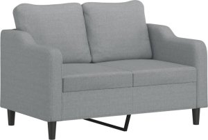 vidaXL 2-osobowa sofa z poduszkami, jasnoszara, 120 cm, tkanina 4