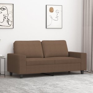 vidaXL vidaXL Sofa 2-osobowa, brązowa, 140 cm, tapicerowana tkaniną 1