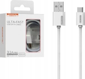 Kabel USB Somostel KABEL USB MICRO 3A SOMOSTEL BIAŁY 3100mAh QUICK CHARGER 1.2M POWERLINE SMS-BP02> 1