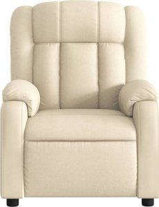 vidaXL Rozkładany fotel masujący, kremowy, obity tkaniną 7