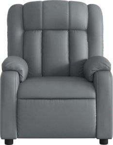 vidaXL Rozkładany fotel masujący, szary, obity sztuczną skórą 7