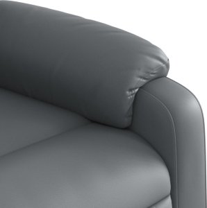 vidaXL Rozkładany fotel masujący, szary, obity sztuczną skórą 9