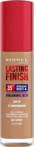 Rimmel  Rimmel Lasting Finish 35H silnie nawilżający i długotrwale kryjący podkład do twarzy z filtrem SPF20 303 Honey 30ml 1