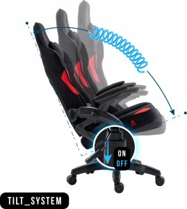 Fotel Kraken FOTEL GRACZA KRAKEN JUPITER CZERWONY MATERIAŁ 15