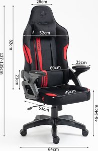 Fotel Kraken FOTEL GRACZA KRAKEN JUPITER CZERWONY MATERIAŁ 2