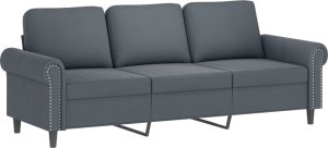 vidaXL 3-osobowa sofa z podnóżkiem, ciemnoszary, 180 cm, aksamit 4