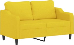 vidaXL vidaXL Sofa 2-osobowa, jasnożółta, 140 cm, tapicerowana tkaniną 2