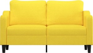 vidaXL vidaXL Sofa 2-osobowa, jasnożółta, 140 cm, tapicerowana tkaniną 3