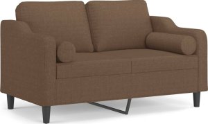 vidaXL vidaXL 2-osobowa sofa z poduszkami, brązowa, 120 cm, tkanina 2