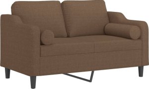 vidaXL vidaXL 2-osobowa sofa z poduszkami, brązowa, 120 cm, tkanina 3