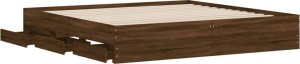 vidaXL vidaXL Rama łóżka z szufladami, brązowy dąb, 180x200 cm 5
