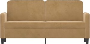 vidaXL Sofa 2-osobowa, brązowa, 140 cm, tapicerowana aksamitem 3
