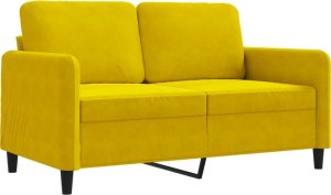 Triton Sofa 2-osobowa, żółta, 120 cm, tapicerowana aksamitem 2