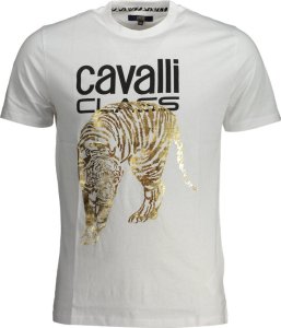 Cavalli Class T-SHIRT MĘSKI Z KRÓTKIM RĘKAWEM KLASY CAVALLI BIAŁY 2XL 1