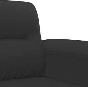 vidaXL Sofa 2-osobowa, czarna, 140 cm, tapicerowana mikrofibrą 6