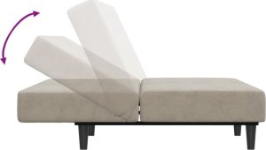 vidaXL vidaXL 2-osobowa kanapa, jasnoszara, tapicerowana aksamitem 7