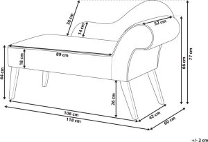 Beliani Szezlong prawostronny biały BIARRITZ 9
