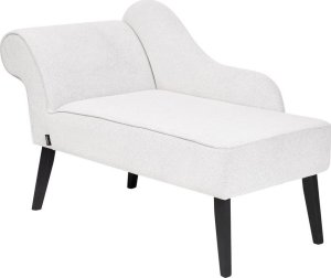 Beliani Szezlong lewostronny biały BIARRITZ 3