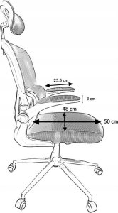 Krzesło biurowe kontrast Fotel biurowy ergonomiczny obrotowy regulowany szary 3