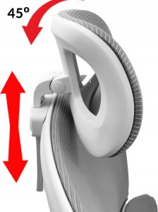 Krzesło biurowe kontrast Fotel biurowy ergonomiczny obrotowy regulowany szary 10