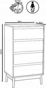 5five Komoda z szufladami ABANA, 60 x 40 x 107,3 cm 4