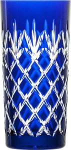 Crystal Julia Crystal Julia Szklanki kryształowe wysokie do soku 6 sztuk kobalt Ananas 1