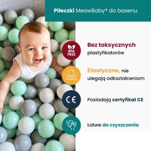 MeowBaby MeowBaby Okrągły Suchy Basen dla Dziecka 90x40cm/ 2