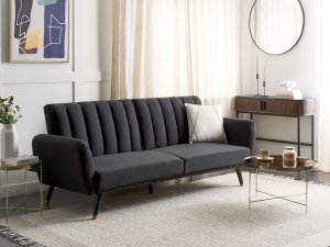 Beliani Sofa rozkładana czarna VIMMERBY 2