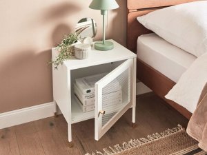 Beliani Szafka nocna metalowa biała OSSETT 3