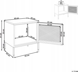 Beliani Szafka nocna metalowa biała OSSETT 10