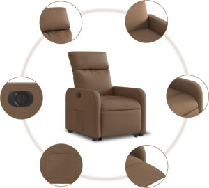 Triton Podnoszony fotel masujący, elektryczny, rozkładany, brązowy 8