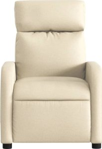 vidaXL Fotel rozkładany, kremowy, obity tkaniną 6