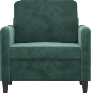 vidaXL Fotel, ciemnozielony, 60 cm, obity aksamitem 3