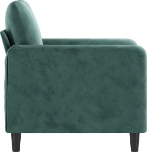 vidaXL Fotel, ciemnozielony, 60 cm, obity aksamitem 4