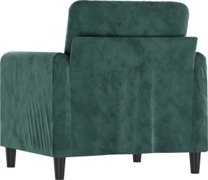 vidaXL Fotel, ciemnozielony, 60 cm, obity aksamitem 5