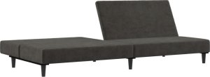 vidaXL 2-osobowa kanapa, ciemnoszara, tapicerowana aksamitem 4