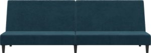 vidaXL 2-osobowa kanapa, niebieska, tapicerowana aksamitem 4
