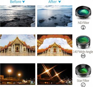 Apexel Zestaw obiektywów do telefonu APEXEL APL-DG6V2 6w1 uniwersalne 4