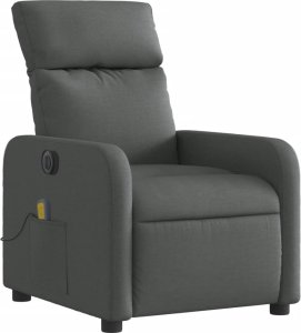 vidaXL vidaXL Rozkładany fotel masujący, elektryczny, ciemnoszary, tkanina 4