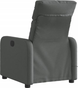 vidaXL vidaXL Rozkładany fotel masujący, elektryczny, ciemnoszary, tkanina 5
