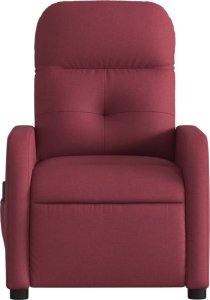 vidaXL vidaXL Rozkładany fotel masujący, elektryczny, winna czerwień, tkanina 8