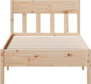 vidaXL Rama łóżka bez materaca, 100x200 cm, lite drewno sosnowe 4