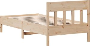 vidaXL Rama łóżka bez materaca, 100x200 cm, lite drewno sosnowe 6